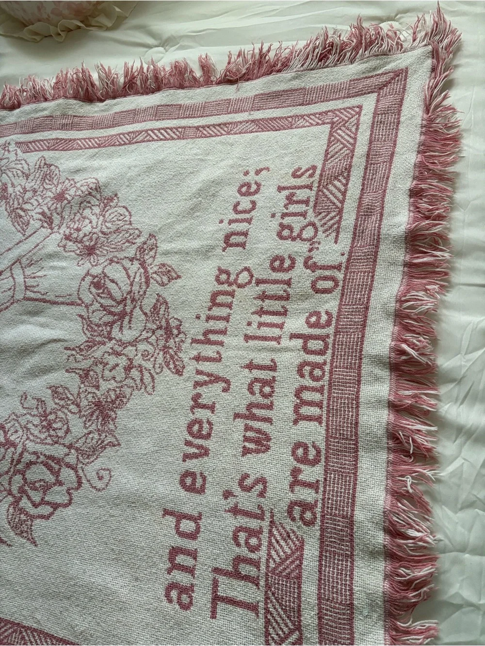 Sugar and Spice Pink Woven Throw Blanket